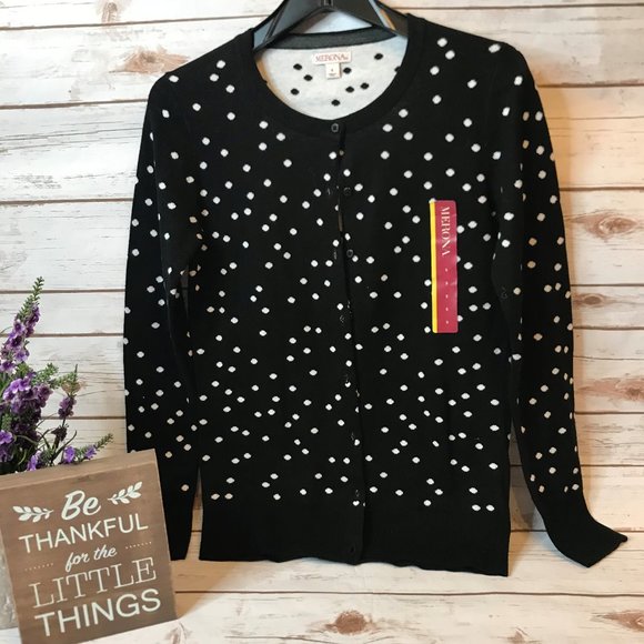 Merona Sweaters - Merona Ebony Dot Cardigan